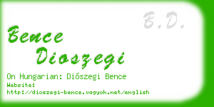 bence dioszegi business card